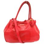 ショッピングMIUMIU ミュウミュウ miumiu 2WAY ハンドバッグ ショルダー 本革 赤 レッド クラックレザー ロゴ /JS ■GY18 レディース