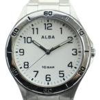 Seiko SEIKO Alba ALBA VJ21-KNF0 наручные часы часы кварц белый циферблат Logo серебряный цвет #GY18 /MQ мужской 