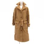  No-brand воротник-стойка пальто .. воротник Camel 100% ремень есть бежевый чай Brown /JS #GY17 женский 
