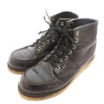 レッドウィング REDWING USA製 アイリッシュセッター 刺繍羽タグ ブーツ ショート レザー 7ホール 黒 ブラック /YJ ■GY18 メンズ
