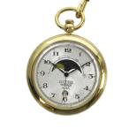  Seiko SEIKO утиль ALBA Alba V338-0010 карманные часы часы кварц moon phase белый циферблат Gold цвет #GY18 /MQ