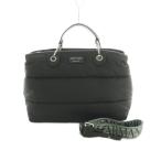 ショッピングアルマーニ エンポリオアルマーニ EMPORIO ARMANI 2WAY ハンドバッグ ショルダーバッグ ナイロン レザー 黒 /MI ■GY18 レディース