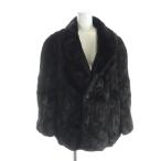 ノーブランド品 毛皮コート ミンクファー 総裏地 ミドル 長袖黒 ブラック ■GY18 /MQ レディース