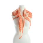 シャネル CHANEL 大判スカーフ ショール ロゴ ドット柄 総柄 絹 シルク オレンジ ■GY13 /MQ レディース