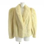 ノーブランド品 毛皮コート ミンク 長袖 ショート 総裏地 白 ホワイト ■GY18 /MQ レディース