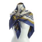 エルメス HERMES カレ90 DIES ET HORE 占星術 大判スカーフ ストール 絹 シルク 総柄 青 ブルー ■GY05 /MQ ■OH レディース