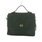 コーチ COACH オールドコーチ ヴィンテージ 9870 USA製 ハンドバッグ レザー ターンロック ダークグリーン /MI ■GY18 レディース