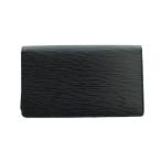 ショッピングルイ･ヴィトン ルイヴィトン LOUIS VUITTON ポルトカルト クレディ 札入れ ウォレット レザー エピ ロゴ 黒 ブラック ■GY18 /MQ ■OH メンズ