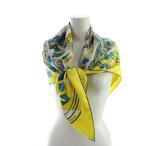 エルメス HERMES カレ90 メゾン デ カレ La Maison des Carres 大判 スカーフ ストール ロゴ 総柄 絹 シルク マルチカラー レディース