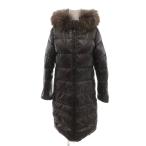 ショッピングduvetica デュベティカ DUVETICA 美品 ダウンコート リアルファー ダブルジップ 40 黒 ブラック /YJ ■GY11 レディース