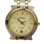 グッチ GUCCI 9000L 腕時計 ウォッチ インターロッキング クォーツ カレンダー付き シルバー色 ゴールド色 ■GY11 /MQ ■OH レディース