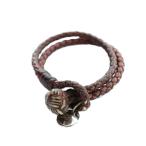 ボッテガヴェネタ BOTTEGA VENETA ブレスレット アクセサリー バングル レザー イントレチャート ロゴ 赤 レッド ■GY18 /MQ メンズ