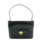 ショッピングdior クリスチャンディオール Christian Dior ヴィンテージ ハンドバッグ ワンショルダー レザー ロゴ ゴールド金具 黒 ブラック レディース