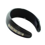 ショッピングルイ・ヴィトン 未使用品 ルイヴィトン LOUIS VUITTON M77396 ヘッドバンド クルーザー カチューシャ ヘアアクセサリー ロゴ レザー 黒 ブラック