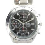 Seiko SEIKO ALBA Alba 7T92-0CV0 наручные часы часы кварц хронограф календарь имеется чёрный циферблат серебряный цвет #GY17 /MQ