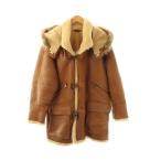  Wind armor -WIND ARMOR мутоновое пальто полупальто "даффл коут" кожа мех с капюшоном .M Camel /ES #GY18 мужской 