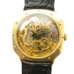 レビュートーメン REVUE THOMMEN 腕時計 ウォッチ 手巻き レザーベルト 両面スケルトン ゴールドカラー 金色 ■GY18 /MQ レディース