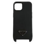  Prada PRADA смартфон кейс iPhone кейс iPhone13 iPhone14safia-no кожа треугольник Logo чёрный черный /XZ #GY18