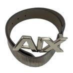  Armani Exchange A/X ARMANI EXCHANGE ремень пряжка PVC кожа AX Logo S серебряный цвет /XZ #GY18 мужской 