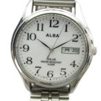  Seiko SEIKO Alba ALBA V158-0AX0 наручные часы часы солнечный календарь имеется белый циферблат серебряный цвет #GY11 /MQ мужской 