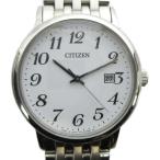  Citizen CITIZEN E111-S067901 ECO-DRIVE наручные часы часы солнечный календарь имеется белый циферблат серебряный цвет #GY17 /MQ мужской 