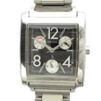  Seiko SEIKO утиль Lukia 5Y85-0AK0 наручные часы часы кварц чёрный циферблат хронограф серебряный цвет #GY18 /MQ мужской 