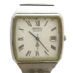  Seiko SEIKO утиль 0842-5010 наручные часы часы кварц квадратное календарь имеется серебряный цвет #GY11 /MQ мужской 