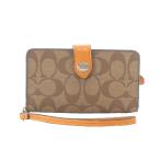  Coach COACH футляр для визитных карточек футляр для карточек бежевый signature рисунок кнопка-застежка останавливать /RI #OS #GY18 женский 
