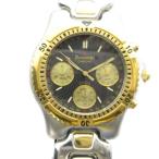 Romanette RE-0006 наручные часы часы кварц чёрный циферблат хронограф Gold цвет серебряный цвет #GY11 /MQ мужской 