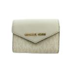  Michael Kors MICHAEL KORS 35S2GTVD5B чехол для ключей кожа PVC Logo MK signature рисунок 6 полосный бежевый #GY11 /MQ женский 