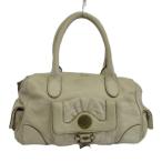  Mark by Mark Jacobs MARC by MARC JACOBS ручная сумочка Mini сумка "Boston bag" морщина кожа кожа Logo Gold металлические принадлежности белый 