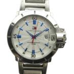  Tommy Hilfiger TOMMY HILFIGER F90267 наручные часы часы кварц календарь имеется белый циферблат серебряный цвет #GY11 /MQ мужской 