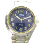  Seiko SEIKO утиль V145-0BV0 наручные часы часы солнечный календарь имеется синий циферблат серебряный цвет #GY11 /MQ мужской 