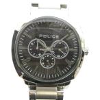  Police POLICE 13200J наручные часы часы кварц хронограф чёрный циферблат Logo серебряный цвет #GY18 /MQ мужской 