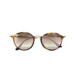  RayBan ROUND FLECK солнцезащитные очки metal рама 52*21 145 чай цвет Brown раунд type панцирь черепахи рисунок градация линзы RB2447F /RI