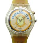  Swatch SWATCH утиль 1998 год Рождество специальный SPARKLING LIFE GZ902 наручные часы часы кварц желтый желтый мужской 