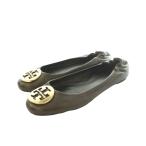  Tory Burch TORY BURCH балетки Logo plate 24.0cm чай Brown /MI #GY11 женский 