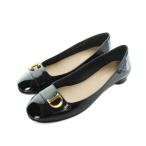  Christian Dior Christian Dior KDB838VNI плоская обувь туфли-лодочки Logo эмаль 37 23.5-24cm чёрный черный #GY11 /MQ