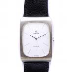 ショッピングオメガ オメガ OMEGA 1970年代 ヴィンテージ Geneve ジュネーブ 腕時計 手巻き レクタンギュラー スクエア 白文字盤 シルバーカラー 黒