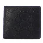 ヴィヴィアンウエストウッド Vivienne Westwood 二つ折り 財布 ウォレット レザー オーブ 総柄 ロゴ型押し 黒 ブラック
