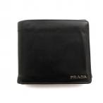 プラダ PRADA 二つ折り財布 ウォレット レザー ロゴ 黒 ブラック 2M0738 ■GY18 /MQ ■OH メンズ