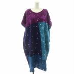 ソウソウ SOU SOU ほのか ワンピース マキシ ロング 半袖 水玉 日本製 高島縮 長方形衣 紫 パープル 青 ブルー /MP ■GY35 レディース