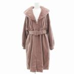 i- Tommy EATME длинное пальто плетеный вверх боа искусственный мех с хлопком F розовый бежевый /OU женский 