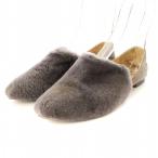  Perry koPELLICO мех плоская обувь Loafer мокасины замша 35 серый PJ17-2104 /MM #MT женский 