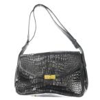 ジャルダンデサック JARDIN DESSACS ハンドバッグ ワンハンドル シャイニーレザー パイソン 黒 ブラック /CK6 ■GY18 レディース