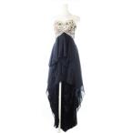 lip линия Lipline платье длинное платье формальный bare top гонки выше рыба tail biju- жемчуг с палантином . темно-синий 