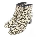 ショッピングダルメシアン 未使用品 クラークス シアフローラ2 ショートブーツ レザー ダルメシアンアニマルプリント UK5.5 24cm アイボリー 黒