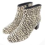 ショッピングダルメシアン 未使用品 クラークス シアフローラ2 ショートブーツ レザー ダルメシアンアニマルプリント UK4 23cm アイボリー 黒