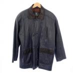MERTON OXFORD melt n оскфорд 90*s Vintage кожа пальто кожаный жакет внешний баранья кожа кожа ягненка общий подкладка L темно-синий 