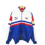  Puma PUMA 90's Vintage спортивная куртка джерси Zip выше Shimizu es Pal s футбол большой размер XO 3L синий голубой 